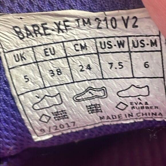 Inov-8 Bare-XF 210 v2 Women’s Sz 7.5 Black Purple Minimalist Trail Running Shoes - Picture 6 of 12